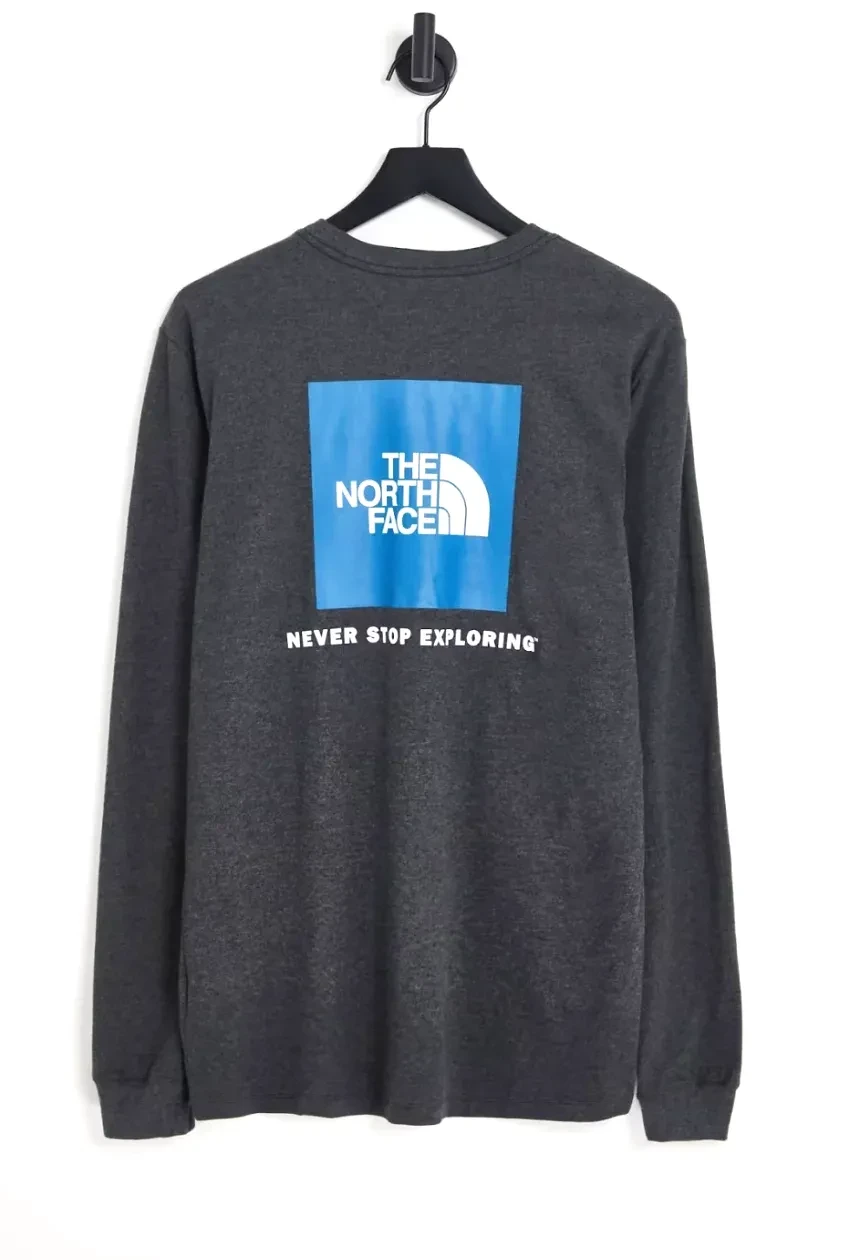 Лонгслів The North Face Box Long Sleeve, сірий