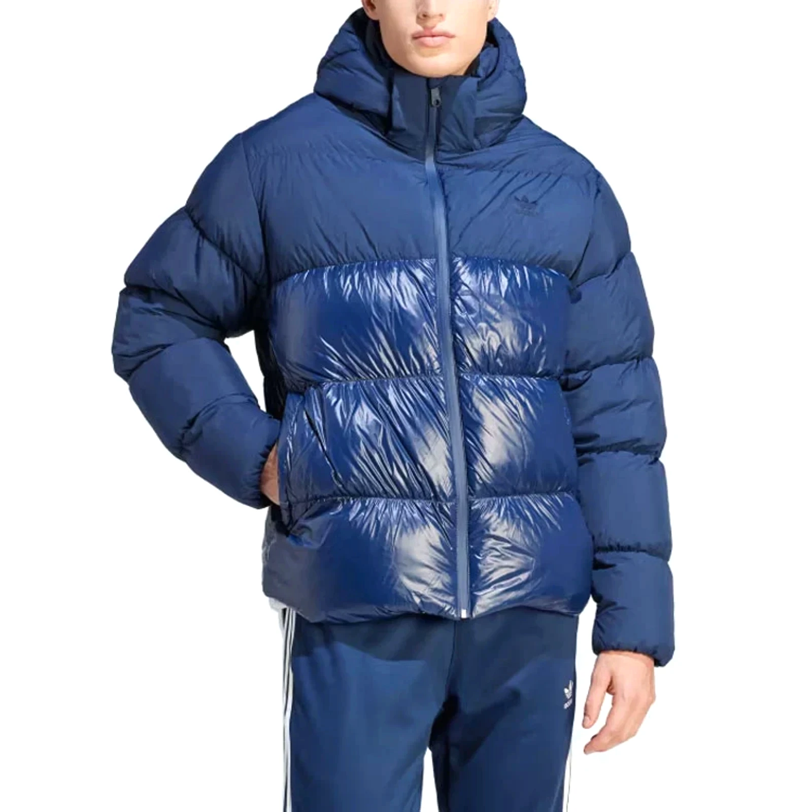 Пуховик чоловічий Adidas Adicolor Down Regen Hooded Puffer, синій