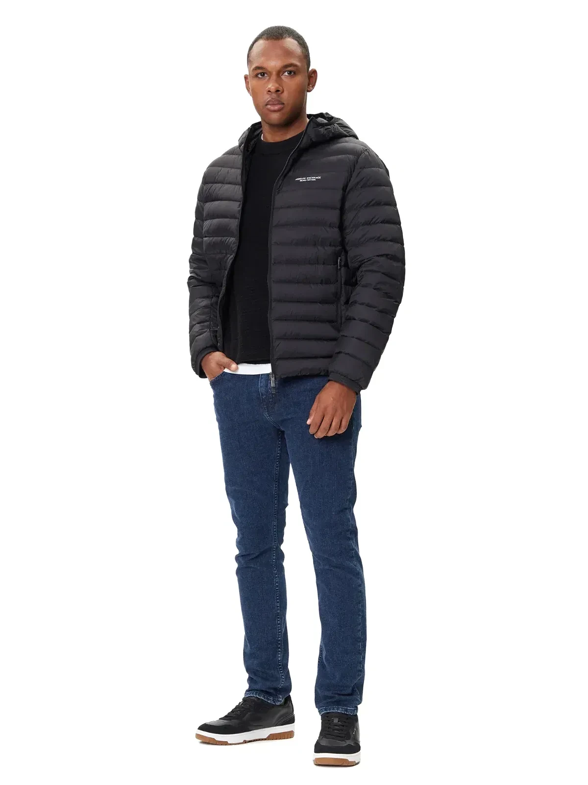 Мікро-пуховик чоловічий Armani Exchange чорний Regular Fit 2