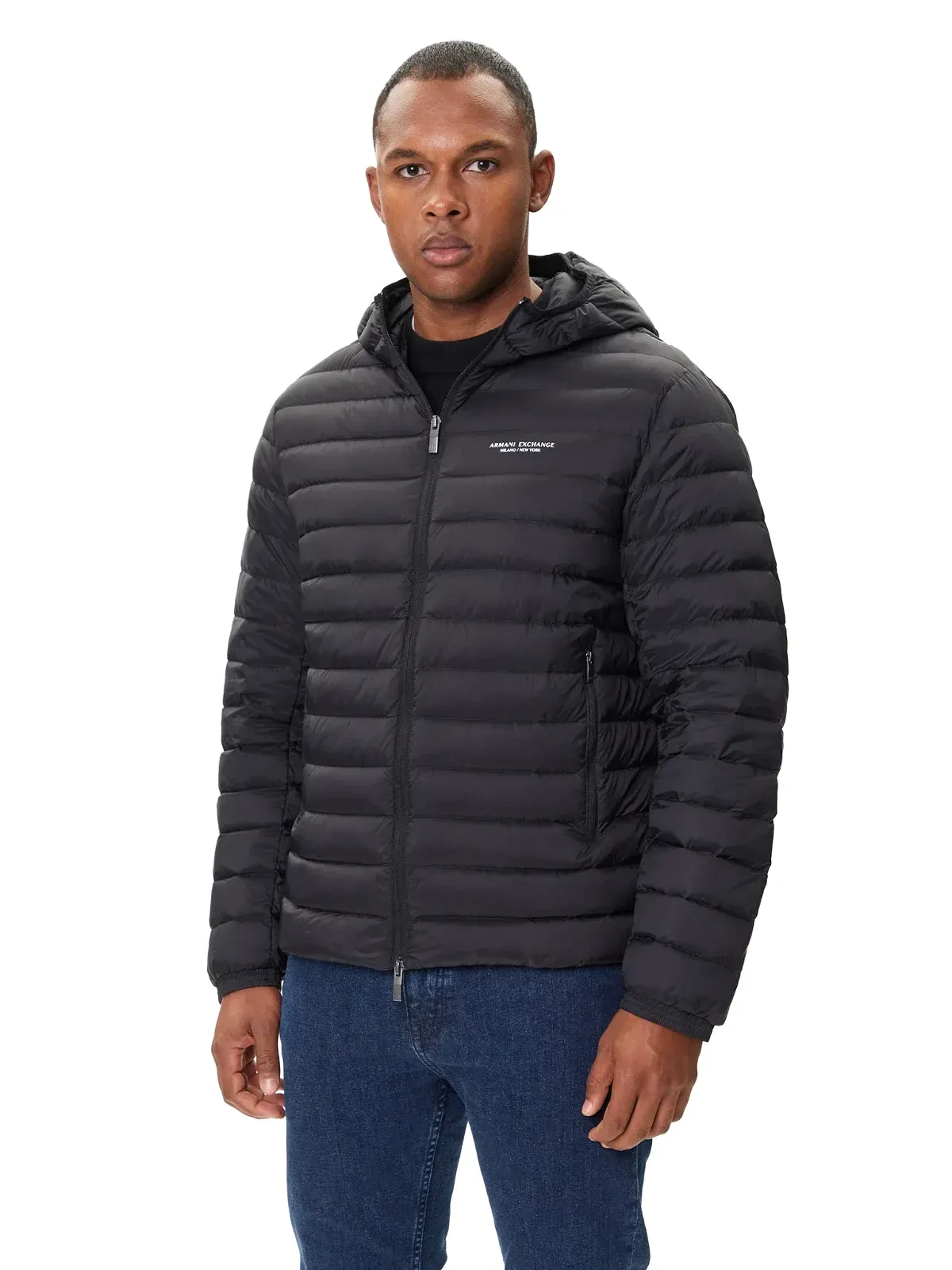 Мікро-пуховик чоловічий Armani Exchange чорний Regular Fit