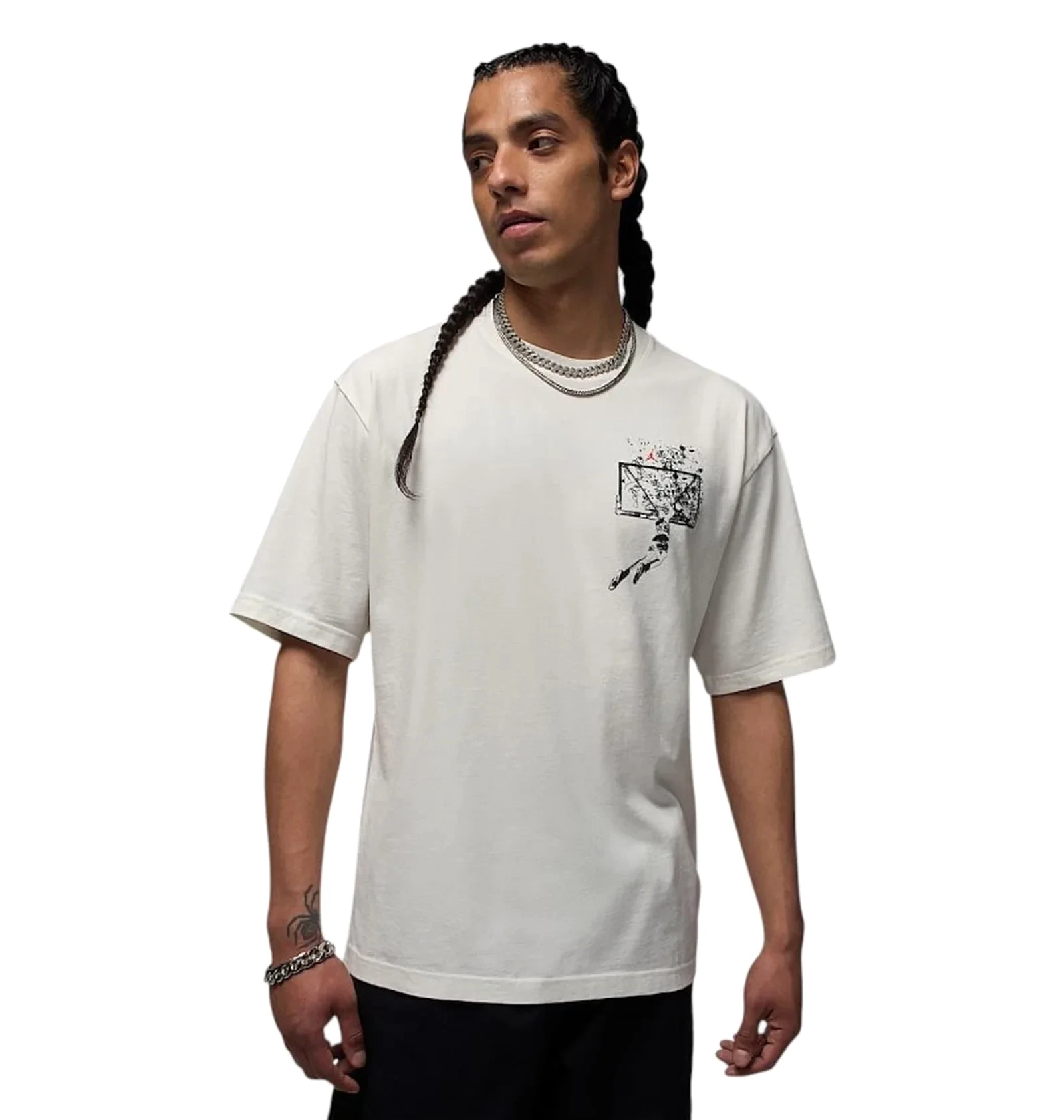 Футболка чоловіча Air Jordan Brk Svv Ovsz Gfx Ss Crew White