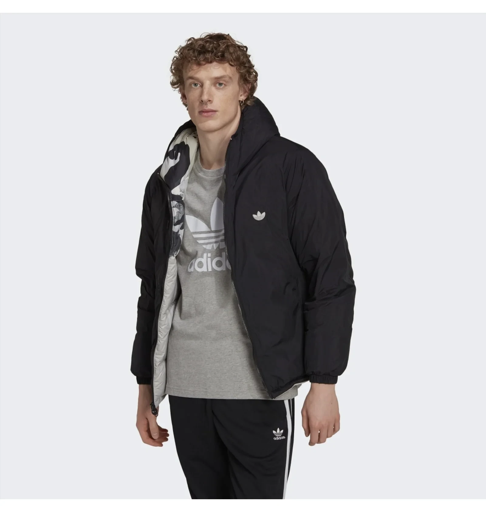 Пуховик чоловічий Adidas Down Regen Camo Hooded Grey 4