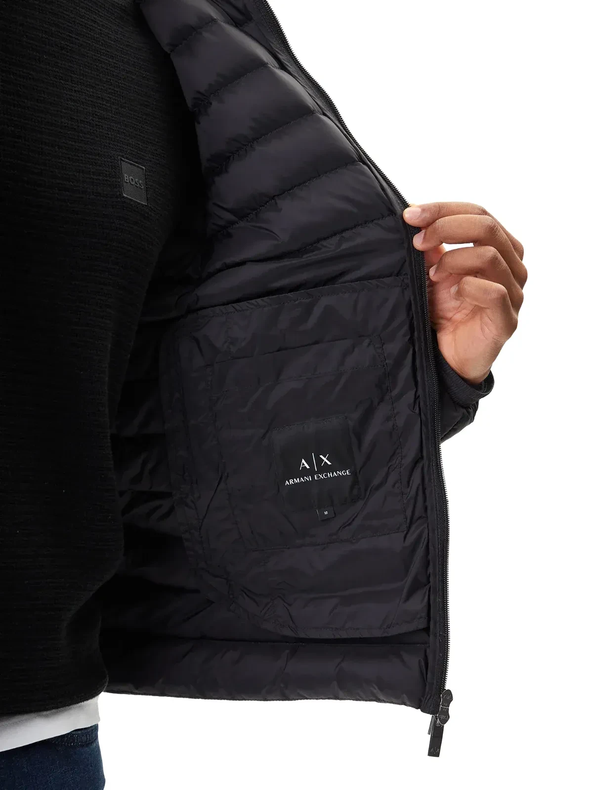 Мікро-пуховик чоловічий Armani Exchange чорний Regular Fit 6