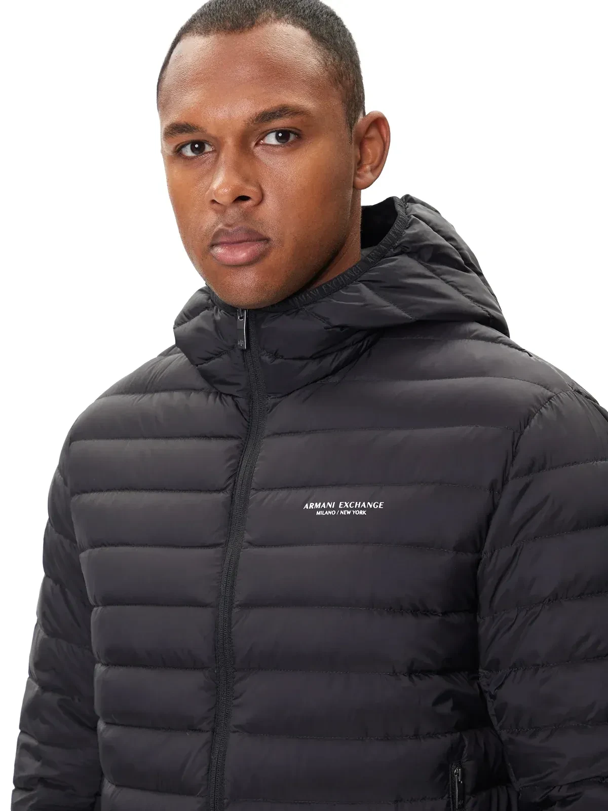 Мікро-пуховик чоловічий Armani Exchange чорний Regular Fit 4